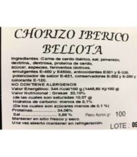 Chorizo Ibérico Bellota 80gr